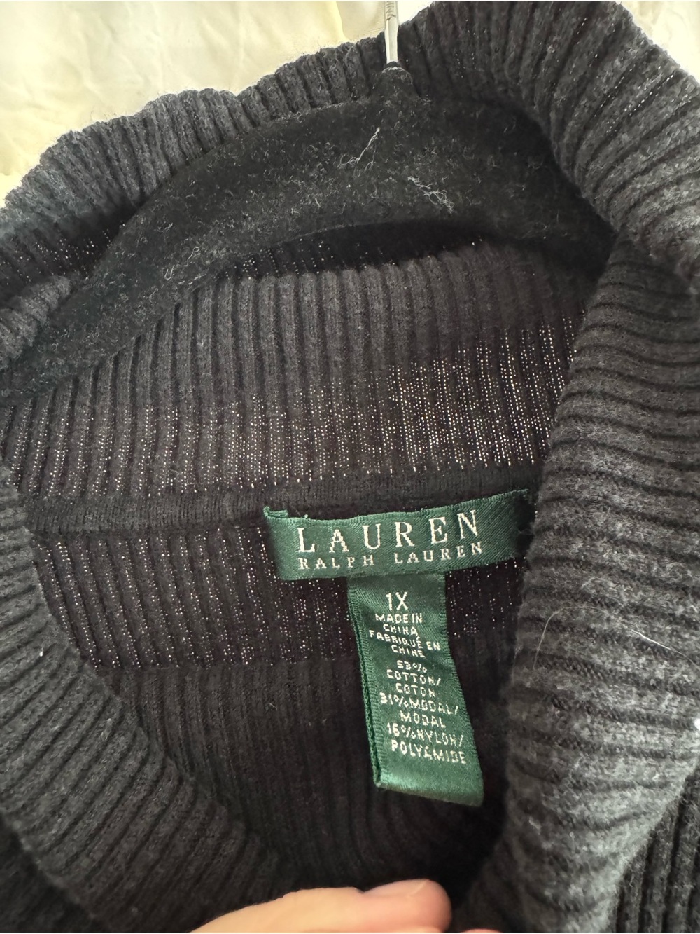 Ralph Lauren Black Ribbed Turtleneck Sweater